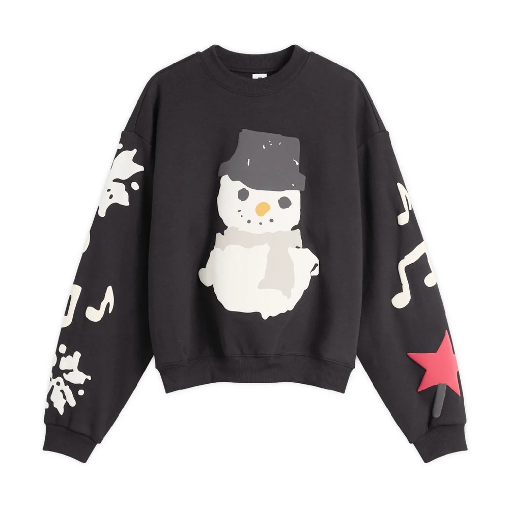 Skims CPFM Cotton Fleece Classic Crewneck TP-SCL-10931W Onyx Snowman 3X